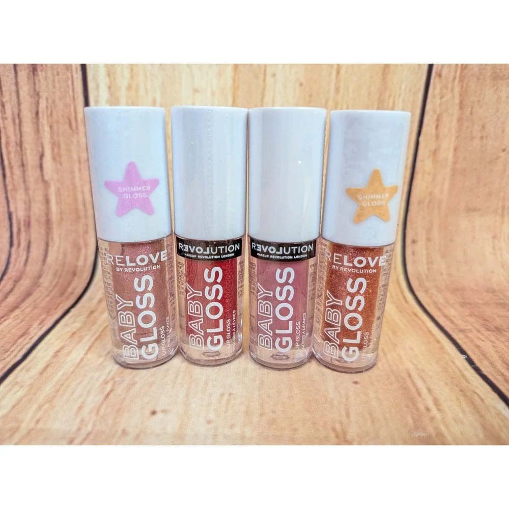4 Pc Relove by Revolution Baby Gloss Shimmer and Shine Lip Gloss